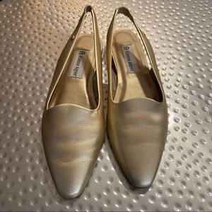 Etienne Aigner Gold Slingback Flats